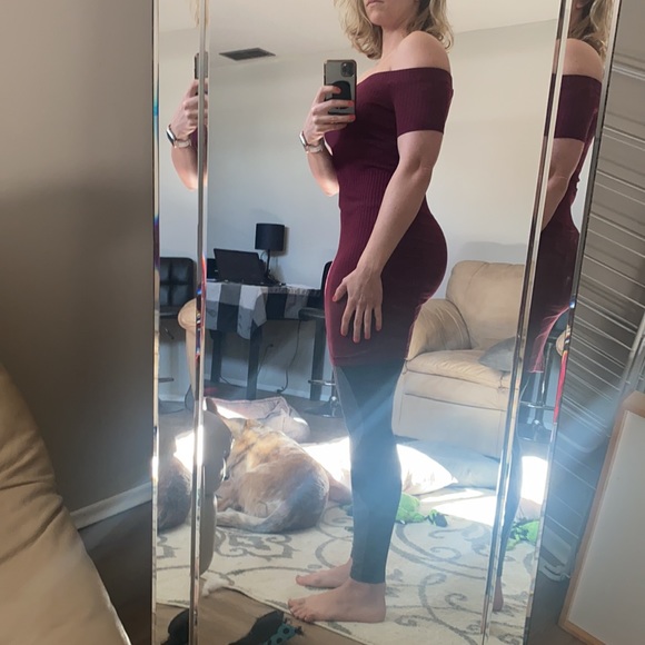 Really cute off the shoulder burgundy dress. - Picture 3 of 3